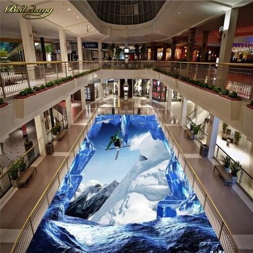 Beibehang Custom Photo Wallpaper Floor Sticky Snow Outdoor 3D 3D Floor Painting papel de parede