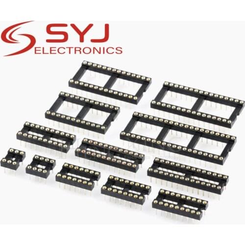 4PCS Round Hole IC socket Connector DIP 6 8 14 16 18 20 24 28 32 40 pin Sockets DIP6 DIP8 DIP14 DIP16 DIP18 DIP20 DIP28 DIP40