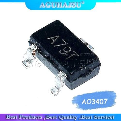 50pcs AO3407 3407 SOT23-3 MOSFET A79T MOSFT P-Ch -30V -3.6A 64mOhm New original