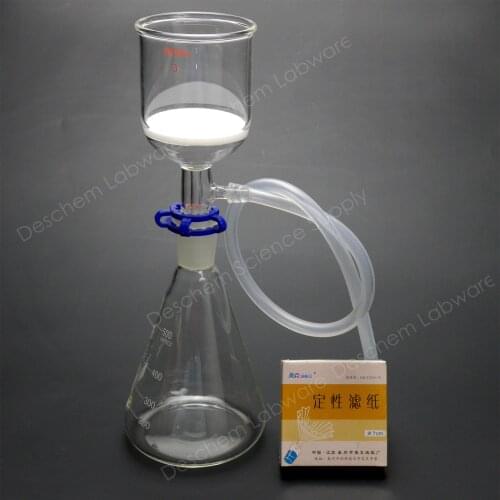 500ml,24/40,Lab Suction Filtration Unit,200ml Buchner Funnel,With Filter Paper