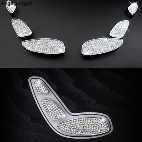 Angelguoguo 6PCS/SET for Mercedes Benz C W205 GLC X253 Class Auto Car Seat adjustment button knob switch trim sticker