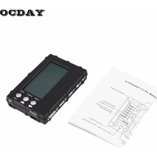 3in1 Battery Balancer LiPo/LiFe 2-6s Balancing Discharger Voltage Meter Tester LCD Screen Register JST Connector for RC Model ht