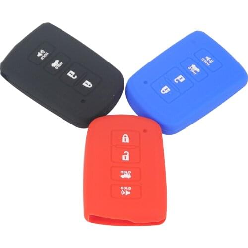 Bilchave 10pcs 4 Buttons Remote Car Key Case Silicone Cover Fob For Toyota Camry Avalon Rav4 Highlander 2012 2013 2014 2015