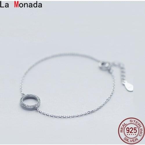 La Monada Shine Circle Bracelets For Women Silver 925 Sterling Silver Fine Real Silver 925 Bracelet Chain Womens Bracelet