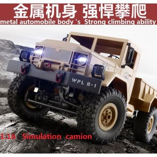 Full Metal Jacket truck 1:16 2.4G 4WD RC Crawler Remoted Control Car With Light RTR Toy Gift For Boy Children Off Road Truc