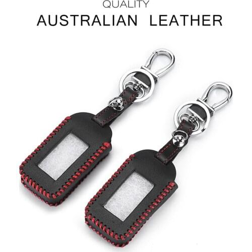 Handsewn E90 Genuine Leather Case For Starline E60 E90 E61 The Case For Keyring Alarm Keychain Cover