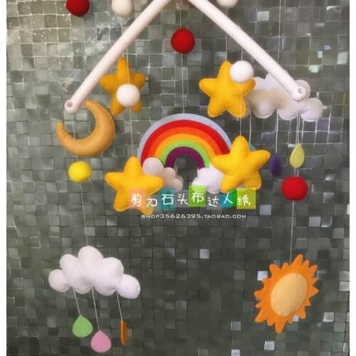 DIY rainbow star moon baby bed bell Fabric Felt kit Non-woven cloth Craft DIY Sewing set Handwork Material DIY needlework suppl