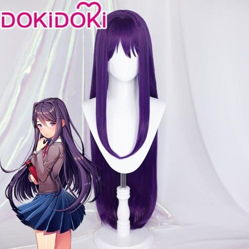 DokiDoki GAME Literature Club Cosplay Yuri Cosplay Wig Long Purple Hair Literature Club Cosplay Wigs