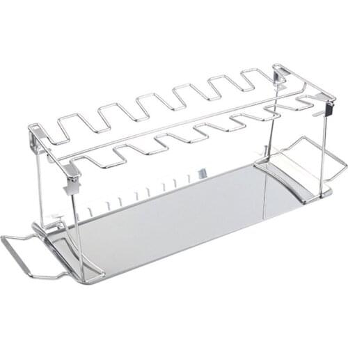 Bbq beef chicken leg and wing grill 14 trough stainless steel barbecue chicken leg grill with drip tray smoked Oven Grill