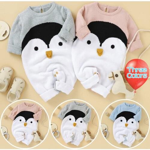 Romper baby Winter clothes Newborn Baby Girls Boys Cartoon Winter Warm Knit Outwear Sweater Jumpsuit одежда для девочек