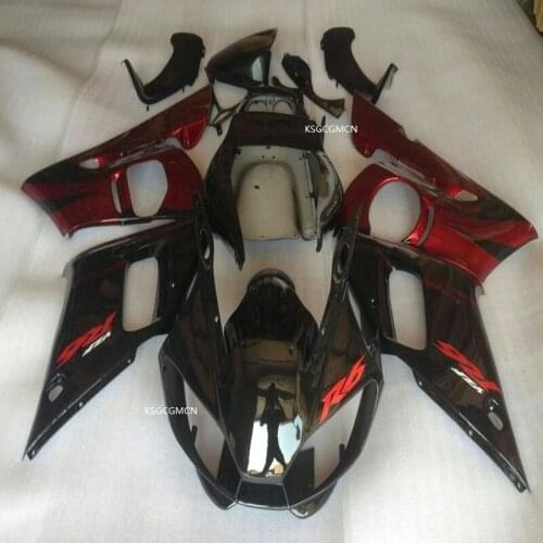 Motorcycle fairing kit fit for Yamaha YZF- R6 98 99 00 01 02 All black motorcycle fairings set YZF- R6 1998-2002