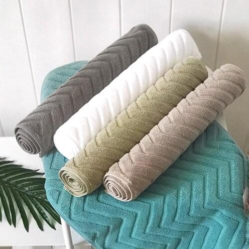 Corrugated Cotton Bath Mat Gray Shower Room Wipe Feet Towel Water Absorb Bathroom Carpet Rugs Home Hotel Tub Floor Mat tapis
