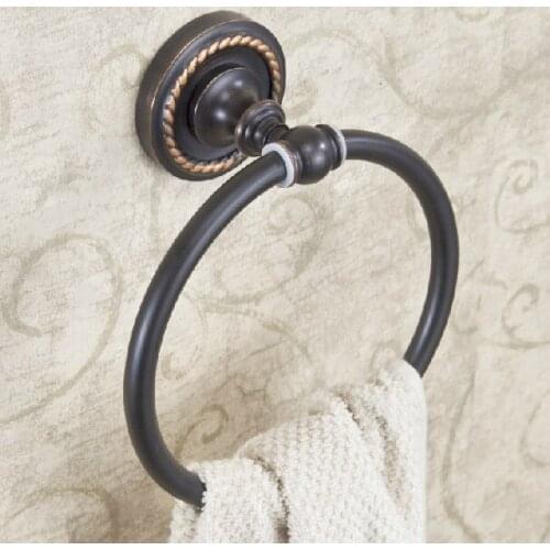 Oil Rubbed Brass Wall Mount Bathroom Hardware Accessories Round Towel Ring Hanger Holder Dba214