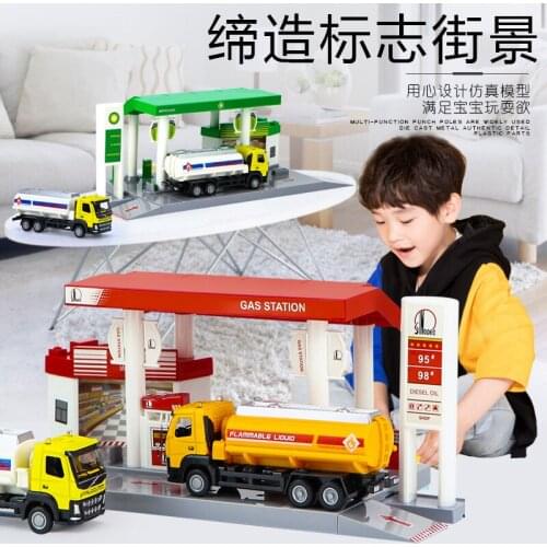 Simulation BPl Oil Station Race X6 Car Model France Total UK BP Combination Childrens 911 Inertia Kid Boy Toy Car Model Set Z4