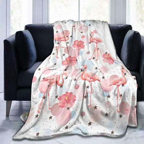 Pink Flamingo Blanket,Flannel Throw Blanket Ultra Soft Micro Fleece Blanket Bed Couch Living Room 80"X60" for Adults