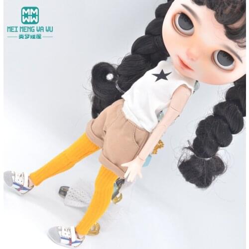 2021 NEW 28-30cm Blyth Doll clothes Toys Azone doll accessories Fashion vest, denim shorts, sneakers Girls gift