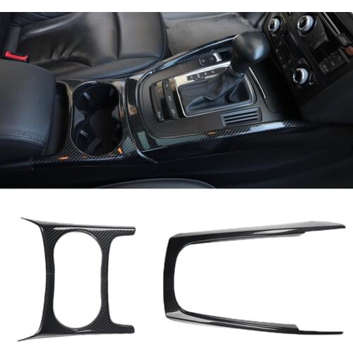 K-Car Interior Mouldings Sticker Gear Panel Drink Holder Sticker Door Panel Trim For Audi Q5 2010-2016 Carbon Fiber Printed