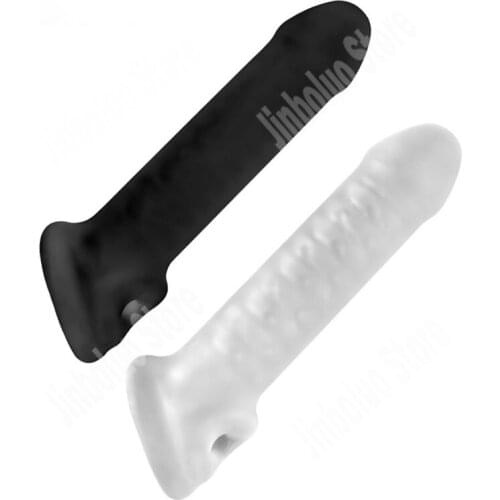 18cm Reusable Penis Sleeve Delay Ejaculation Condoms Male Dick Extender Sex Products for Men Penis Extension Glans Cover