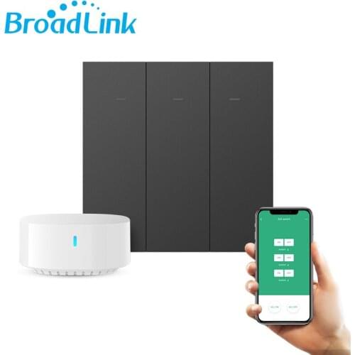 Broadlink LC1 UK 3gang Smart House WiFi Remote Push Button Wall Light Switch 220V No Neutral Alexa Google Home Voice Control