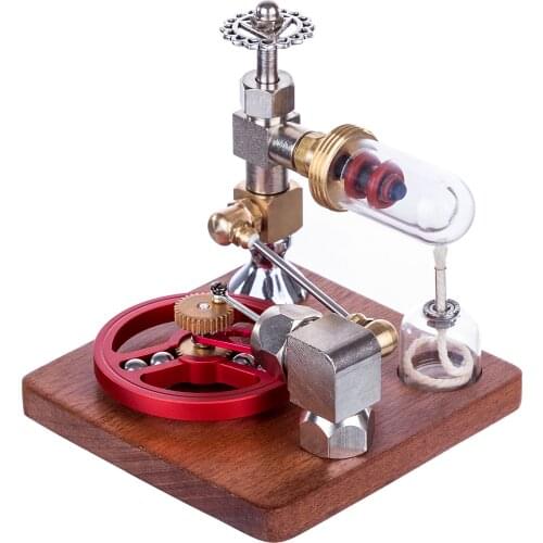 Adjustable Speed Stirling Engine Model Science Experiment Stem Toy With Ball Bearing Flywheel For Children Educational Toys- Red