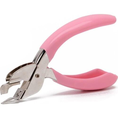Handheld Staple Remover Lifter Opener Spring-loaded Staple Puller for Office School Home Use (Pink)
