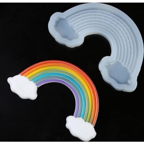 DIY Large Rainbow Cloud Pendant Epoxy Resin Silicone Mold Jewelry Making Tools