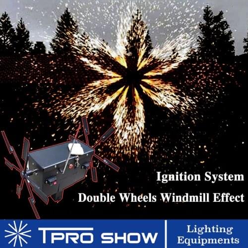 Wedding Cold Fountain Machine Double Spining Remote Pyrotechnics Systems Stage Sliver Flame Light Effect Device
