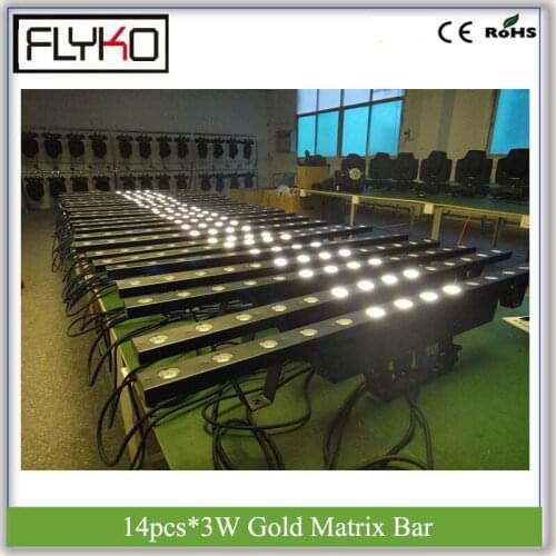 Led strip bar beam high quality factory price 14eyes 3W warm white gold matrix strobe IP20