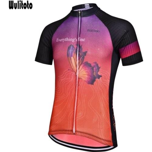 WULITOTO Mountain Bike Short Sleeve MTB Cycling Jersey For Men Breathable Bicycle Top Shirt