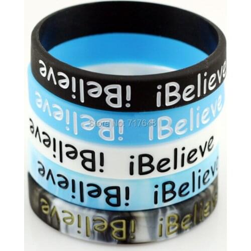 100pcs swirl Ibelieve wristband silicone bracelets free shipping by ePacket