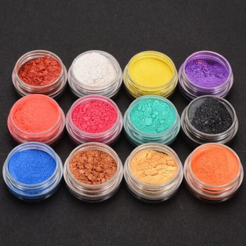 12 Colors/set Mica Powder Epoxy Resin Dye Mica Pigment Powder Perfect for Soap Making Cosmetics Resin Makeup