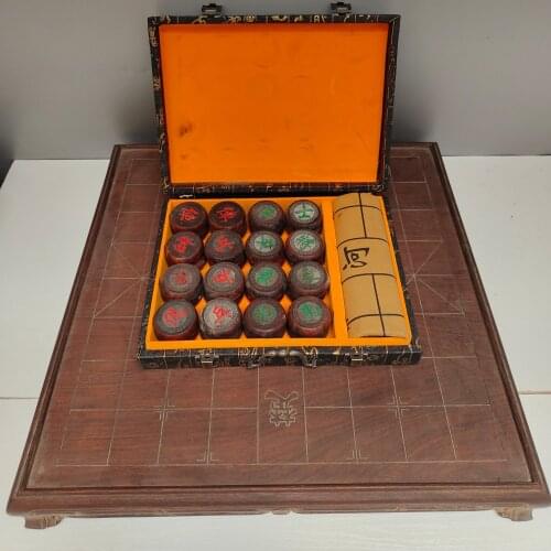 20" Tibet Buddhism Old Rosewood Chinese xiangqi Chess checkerboard set Chuhe Hanjie Chess game Ornaments Puzzle game