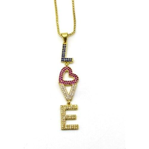 5pcs/lot Trendy Jewelry Fashion Cute Cubic Zircon Love Necklaces