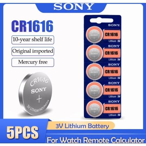 5Pcs/lot Sony CR1616 CR 1616 DL1616 ECR1616 LM1616 3V Lithium Battery Button Coin Cell For Watch Remote Control Toy Clock