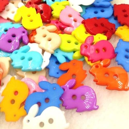 50/100pcs Mix Rabbit kids Plastic Buttons Sewing Craft 2 Holes PT115