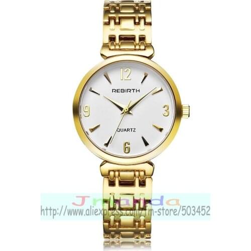 50pcs/lot rebirth-RE118 luxury lady bracelet watch high quality stainless steel watches for women wholesale rebirth wristwatch