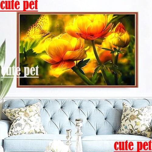 Flowers and butterflies Diamond Mosaic Cross Stitch DIY full square Diamond Embroidery Diamond Painting home decor gifts mosaic