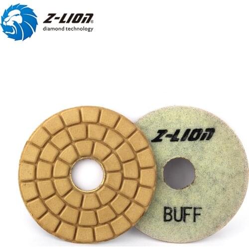Z-LION 3" White Buff Diamond Pads Resin Polishing Disc For Granite Marble Diamond Tool Premium Buffing Disc