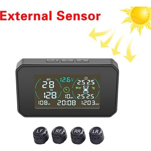 Car Multifunction OBD HUD Solar Power Tyre Pressure Monitoring System Auto Security Alarm Systems Head Up Display B05