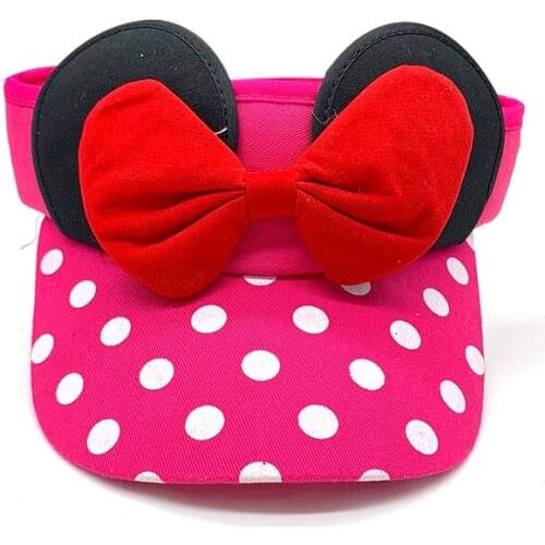 Cute Dot Cartoon Big Bow Baby Cap Hat Kids Cotton Baseball Cap Spring Summer Girls Visor Sun Hat