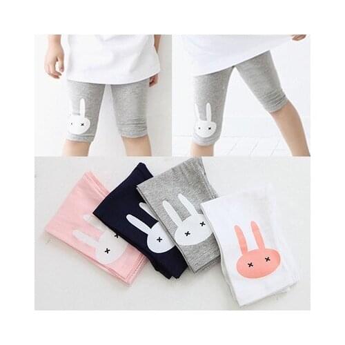 2020 Korean Summer Childrens Cartoon Girls Leggings Cotton-Padded Trousers Childrens Pants