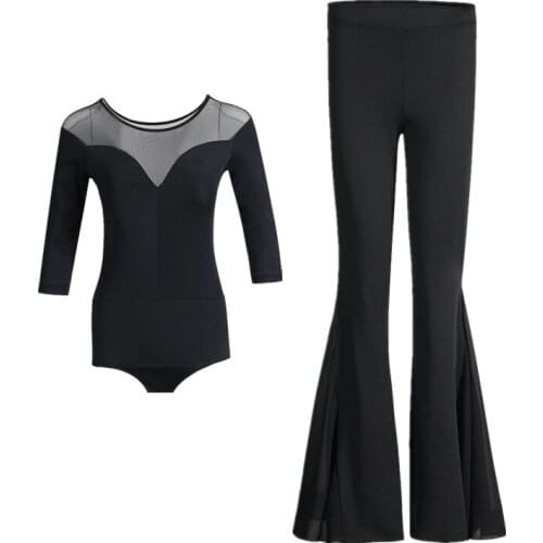 Women Flared Pants Professional Training Suit Ballroom Dance Pants Women Latin Square Dancing Costumes Modern Standard Dance Set