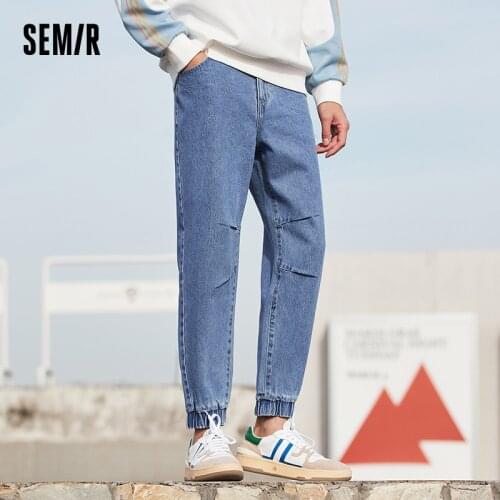 SEMIR Jeans Men Spring Summer 2021 New Jogging Ninth Point Pants Korean Version Trend Old Pants Slim Waistband Demin