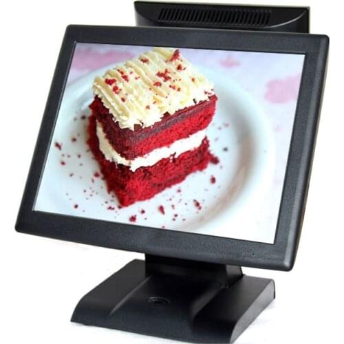 EPOS PC WIN7 desktop pos terminal hardware 15 inch resistive pos system dual screen hot sale cash register