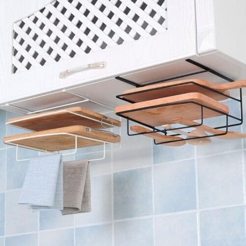 Stability and Durability Under Cabinet Cutting Board Towel Storage Rack Multifunctional Kitchen Organizer