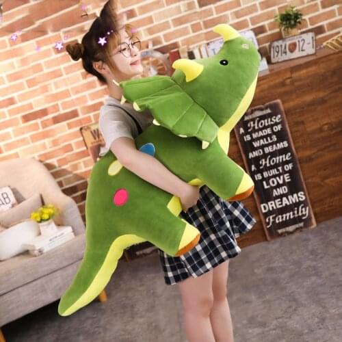 Simulation Dinosaur Plush Toys Cartoon lifelike Triceratops Soft Doll Toy Animal Model for Children Boys Baby Birthday Gifts