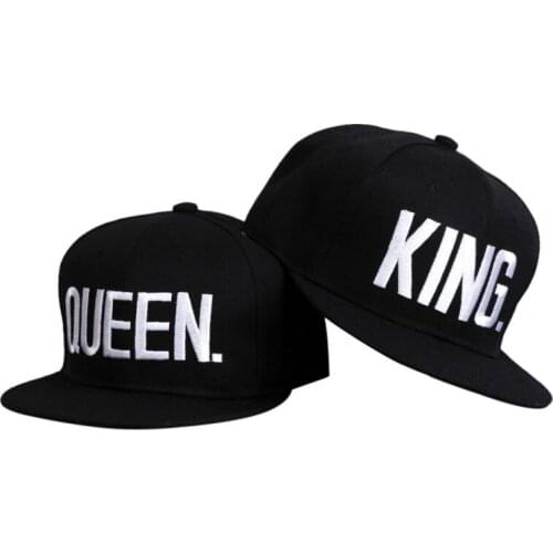 2017 New Men Women Running Caps King Queen Embroidery Snap Back Hat Couple Cap Gifts Hip-hop Sport Hip-hop Caps
