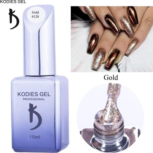 KODIES GEL 2021 Platinum Diamond Gel Nail Polish for Manicure Glitter Holographic Silver Gold Bling Nail Art Vernis Lack Lacquer