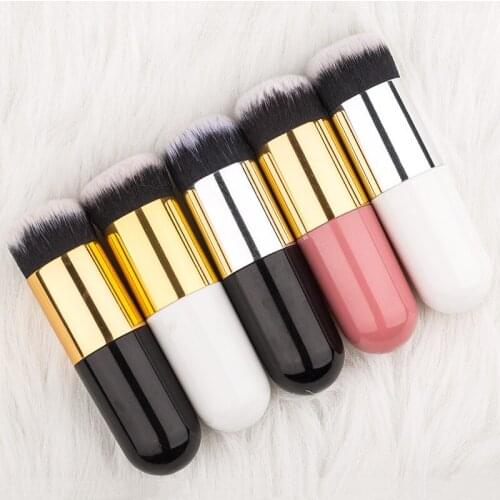 Lucky-Beauty Chubby Pier Foundation Brush Flat Cream Makeup Brushes Professional Cosmetic Make-up Brush