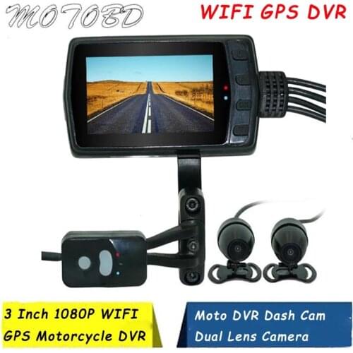MStar8339 Motorcycle DVR WiFi GPS Dual Camera Dash Cam Front 1920*1080 G-sensor Rear View Motorbike Camera Moto Driving Recorder